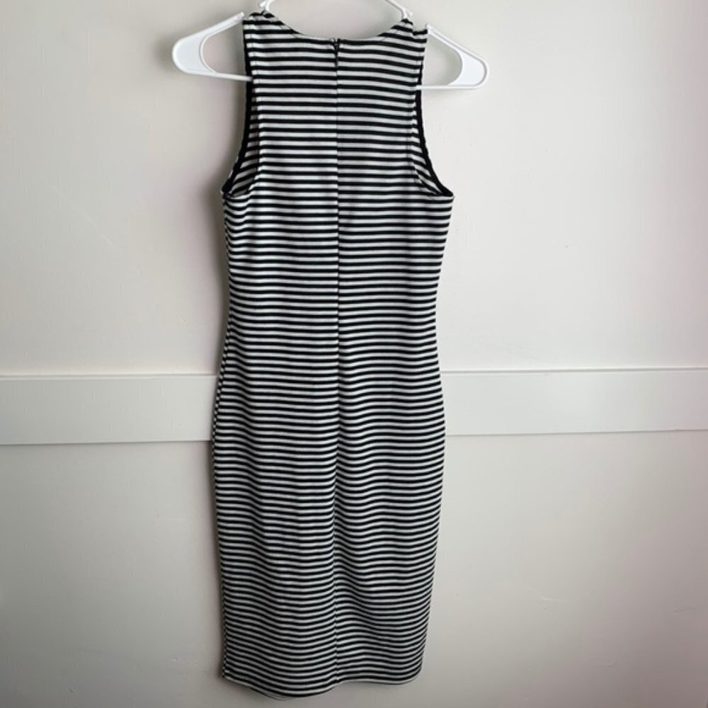 FOREVER 21 Black & White Striped Sleeveless Midi Dress - Picture 2 of 6